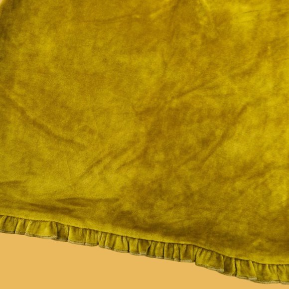 Double Zero Yellow Crushed Velvet Mini Skirt SX - Picture 3 of 4